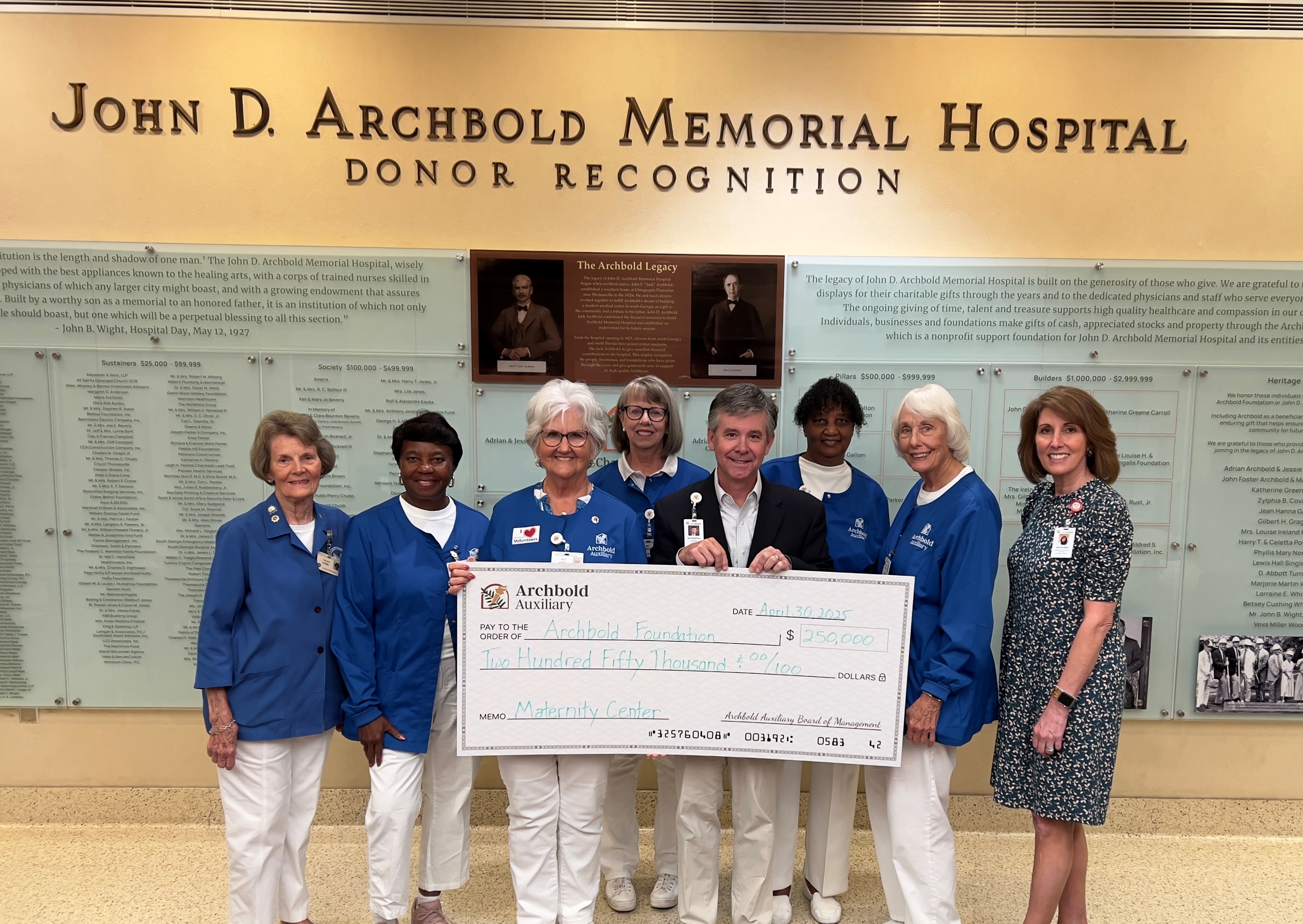 Archbold Auxiliary Donates to new Archbold Maternity Center