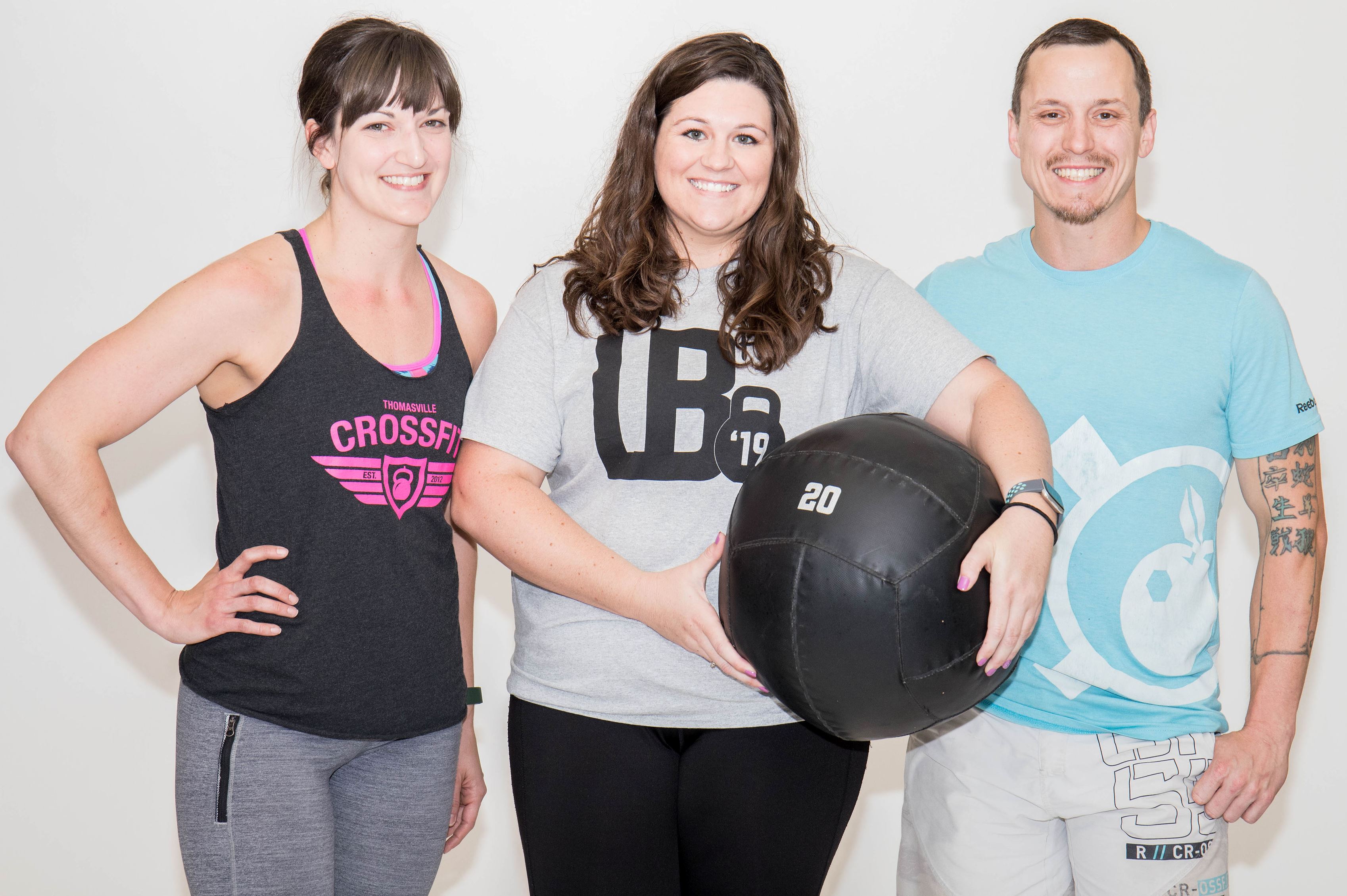 Leslie Strickland with trainers Nick and Abrie Sellers 